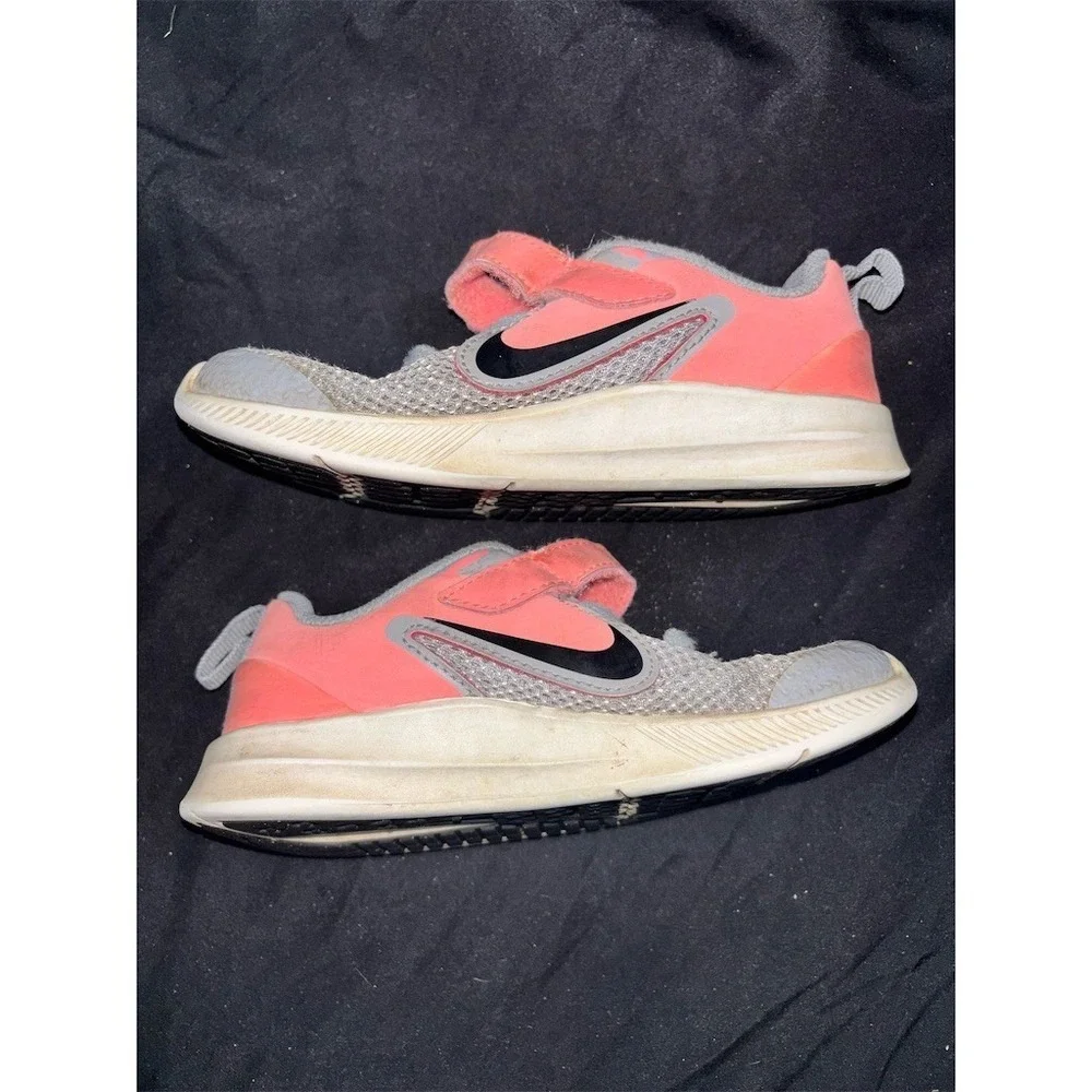Nike Downshifter 9 Toddler Girls Sneakers Gray Pink Hook & Loop Size 9C